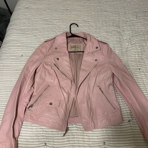 Pink leather jacket